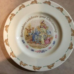 VINTAGE Royal Doulton Bunnykins Christening Plate 1993